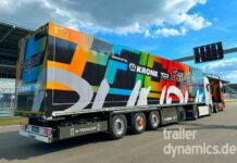 Ein e-Trailer von Trailer Dynamics + Krone absolviert erfolgreich Testfahrten am Nürburgring