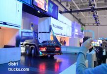 Achtzig E-Trucks stehen auf der IAA Transportation für Probefahrten bereit. Auch autonomes Fahren ist möglich